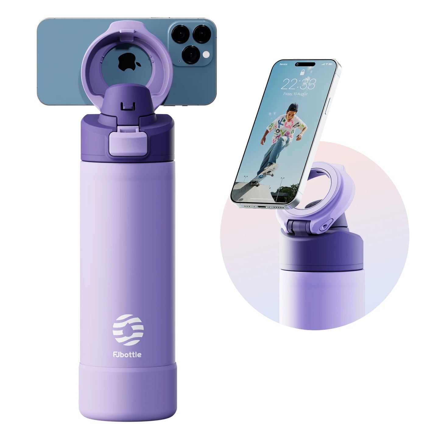 Stylish BPA-free water bottle with magnetic lid