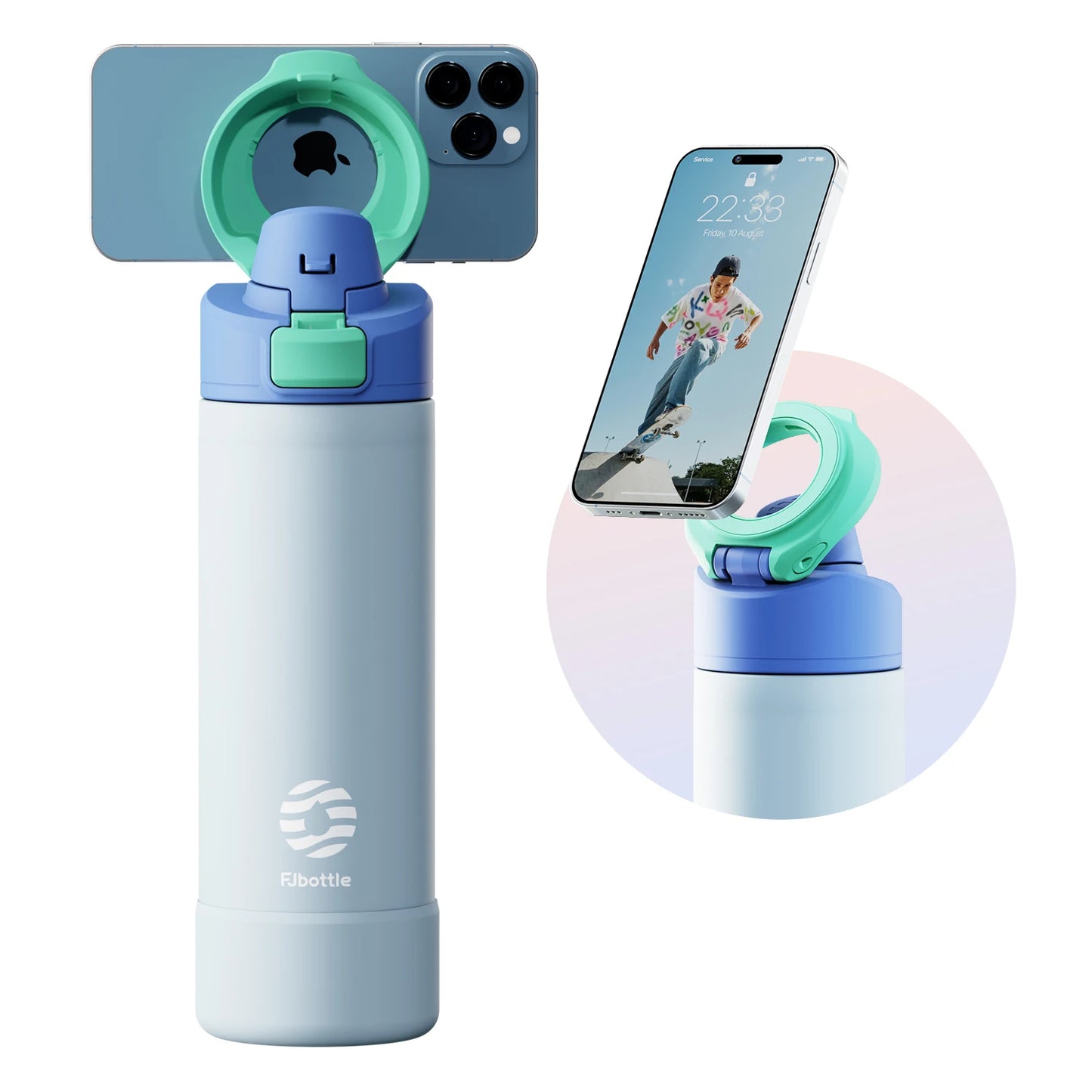 Stylish BPA-free water bottle with magnetic lid