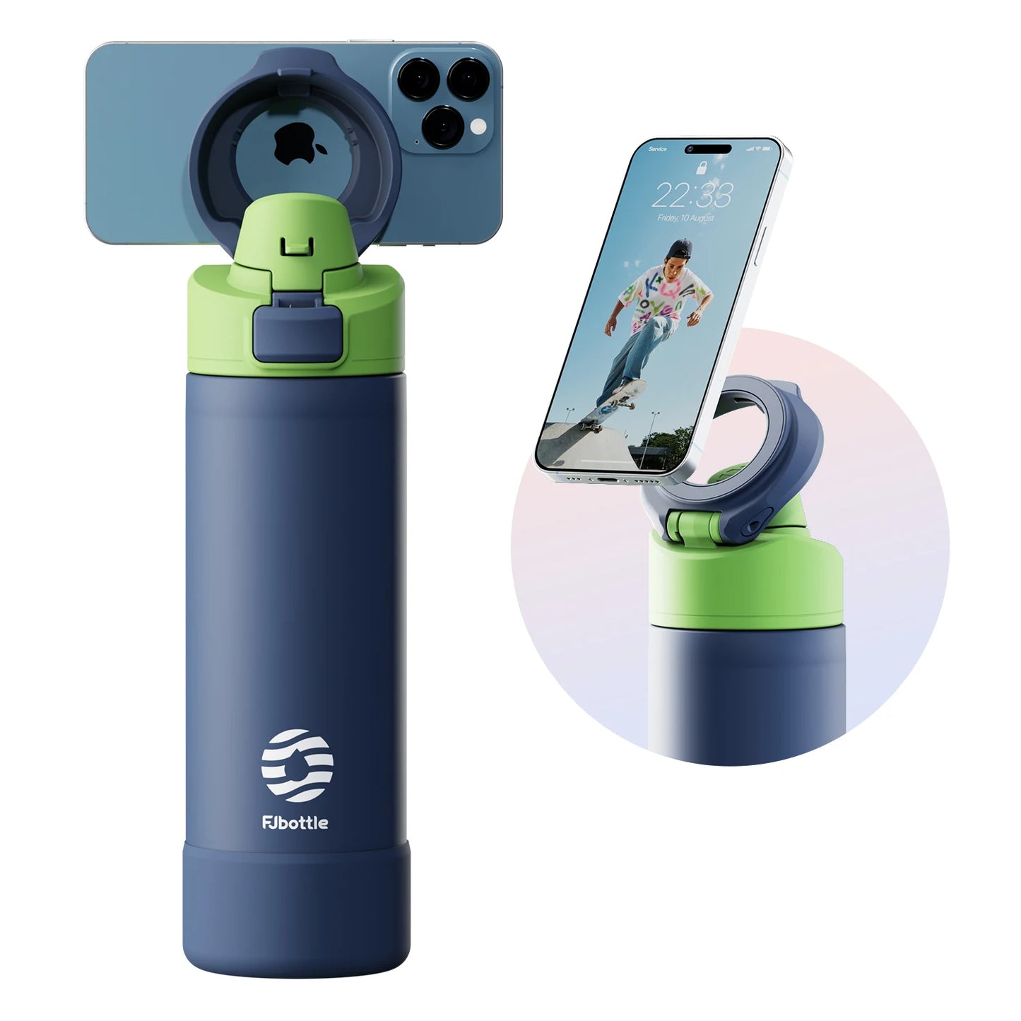 Stylish BPA-free water bottle with magnetic lid