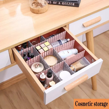 4pcs Household Adjustable Drawer Divider Storage Cabinet Underwear Socks Free Separation Plastic Board Drawer Organizer